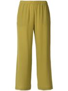 Aspesi Wide Cropped Trousers - Green