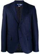 Junya Watanabe Man Textured Blazer Jacket - Blue