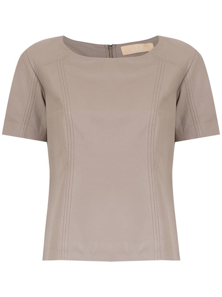 Clé Leather Eliot Blouse - Brown