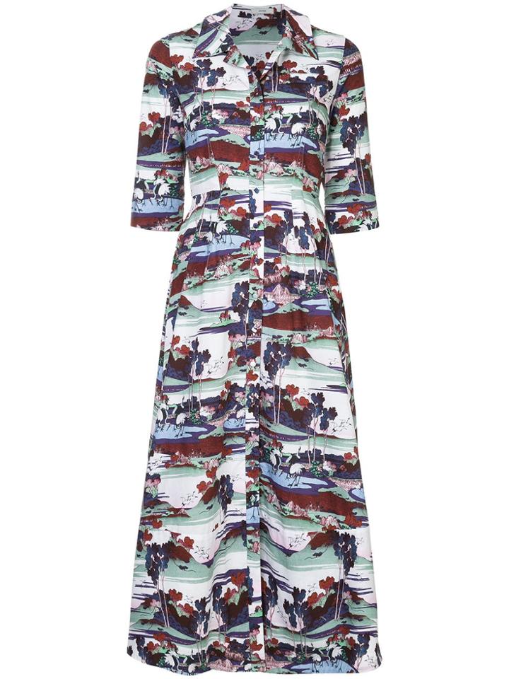 Erdem Graphic Print Shirt Dress - Multicolour