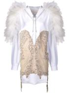 Loulou Embellished Hoodie - White