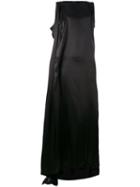 Ann Demeulemeester Satin Sleeveless Asymmetric Dress, Women's, Size: 38, Black, Silk