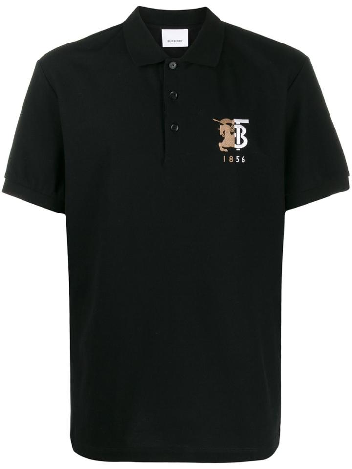 Burberry Logo Detail Polo Shirt - Black