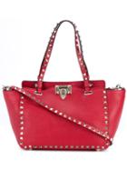 Valentino Garavani Small Rockstud Trapeze Tote, Women's, Red, Leather/suede/metal Other