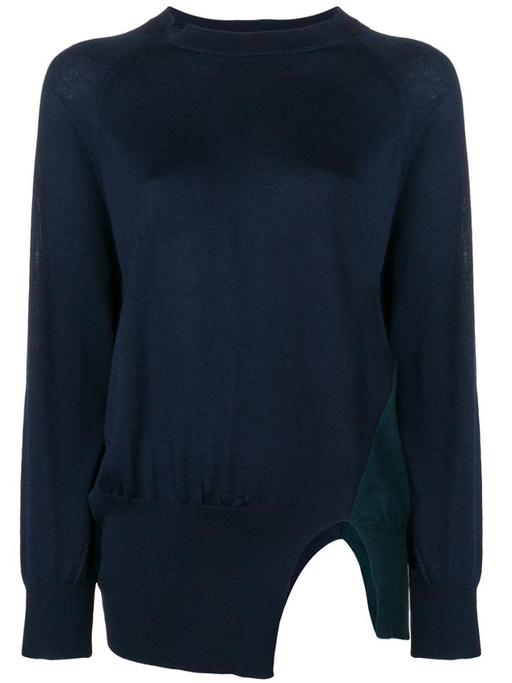 Y's Cut Out Detail Sweater - Blue