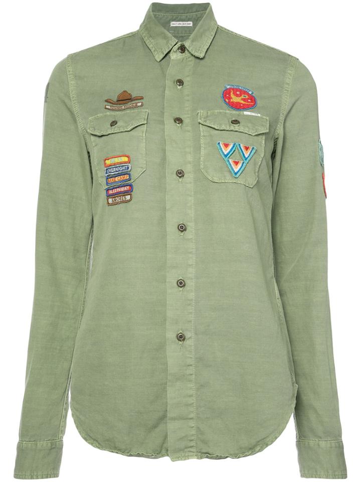 Mother Embroidered Patch Shirt - Green