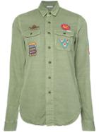 Mother Embroidered Patch Shirt - Green