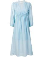 Semicouture V-neck Sheer Dress - Blue