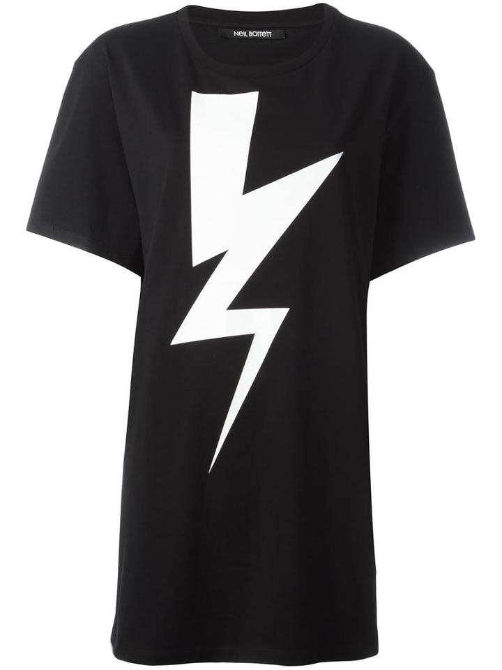 Neil Barrett Lightning Bolt Long T-shirt, Women's, Size: Xs, Black