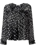 See By Chloé Floral Print Blouse, Women's, Size: 36, Black, Polyester/viscose