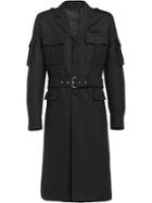 Prada Midi Military Coat - Black