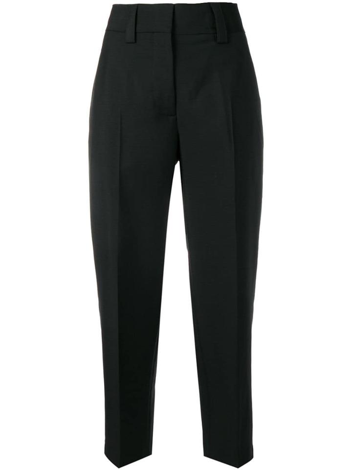 Acne Studios Cropped Tapered Trousers - Black