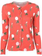Oscar De La Renta Floral Patterned Cardigan - Red