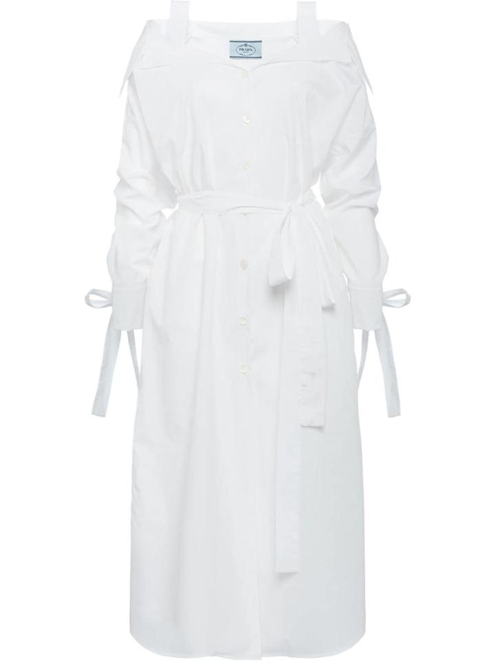 Prada Cotton Poplin Chemisier Dress - White