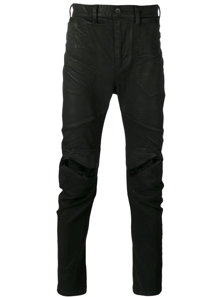 Julius Distressed Slim Fit Trouser, Men's, Size: 4, Black, Cotton/polyester/polyurethane