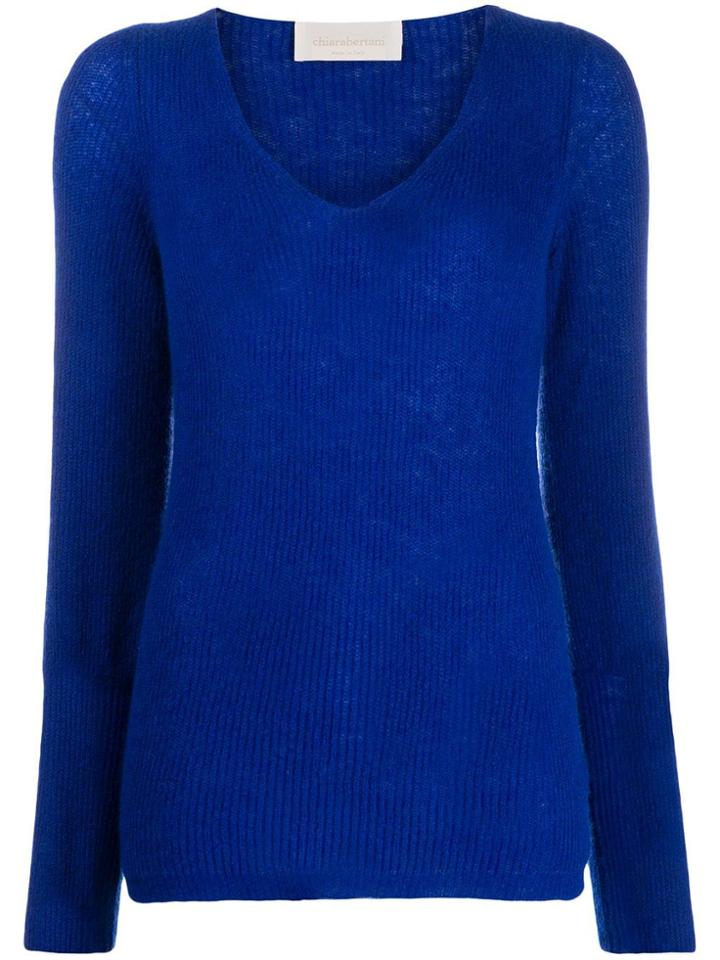 Chiara Bertani Ribbed Knit Jumper - Blue