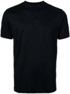 Estnation Buttoned T-shirt, Men's, Size: Large, Black, Cotton