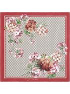 Gucci Gg Blooms Print Silk Scarf - Red