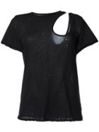 Unravel Project Cut-off Detailing T-shirt, Women's, Size: Medium, Black, Cotton