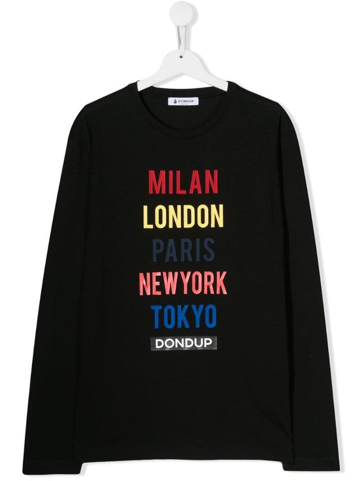 Dondup Kids Teen Cities T-shirt - Black