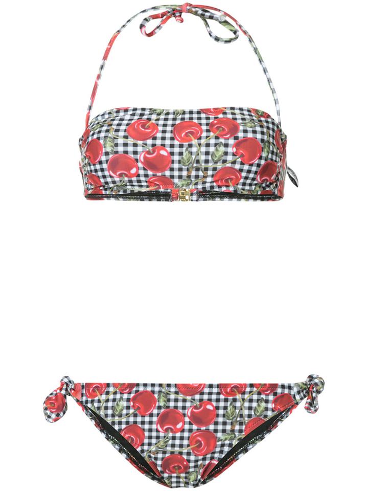 Moschino Gingham Cherry Bikini - Red