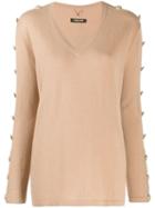 Max & Moi Buttoned Sleeves Jumper - Neutrals