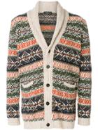 Gabriele Pasini Shawl Collar Intarsia Cardigan - Nude & Neutrals