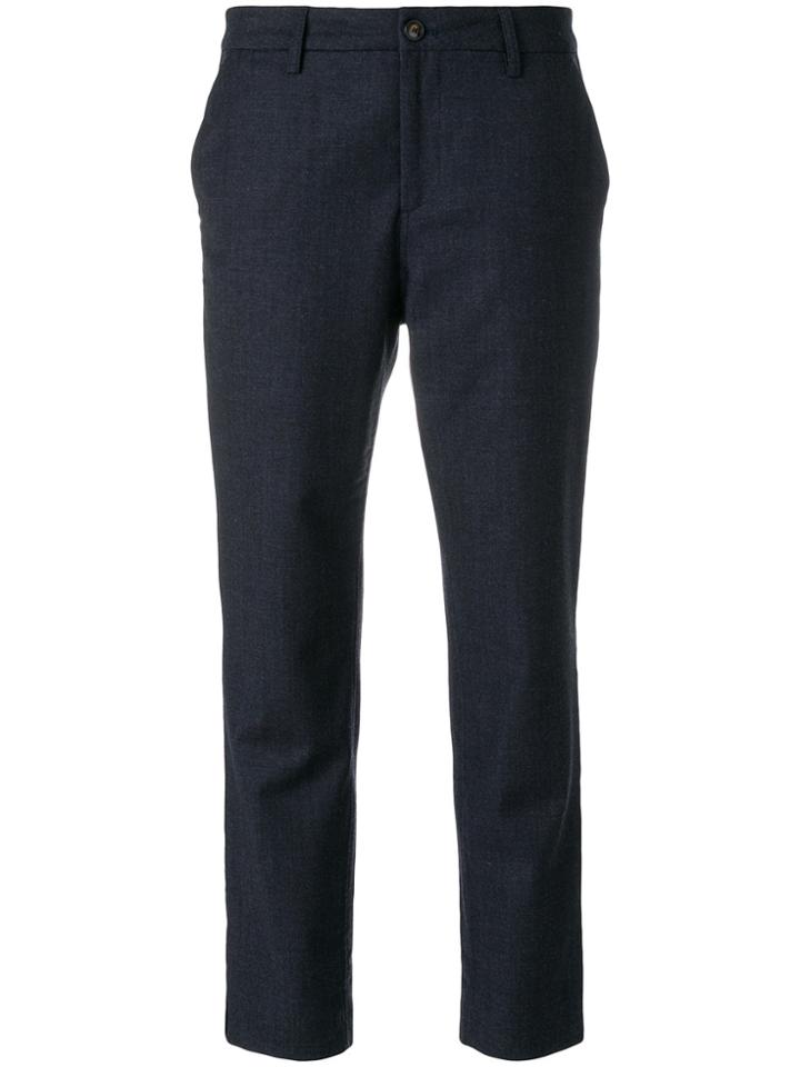Closed Cropped Tapered Trousers - Blue
