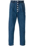 Sunnei Button Up Denim Trousers, Men's, Size: Large, Blue, Cotton
