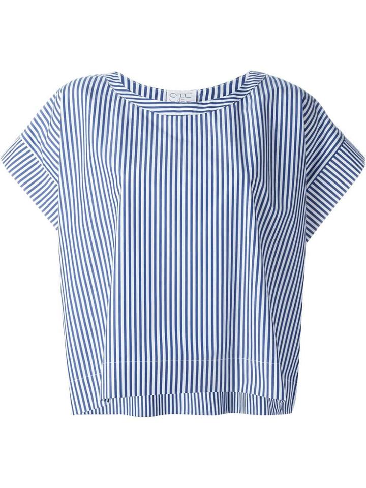 Stella Jean Striped Boxy Top - White