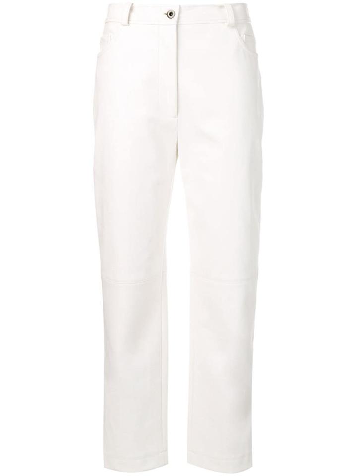 Stella Mccartney Cropped Faux Leather Trousers - White