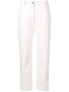 Stella Mccartney Cropped Faux Leather Trousers - White