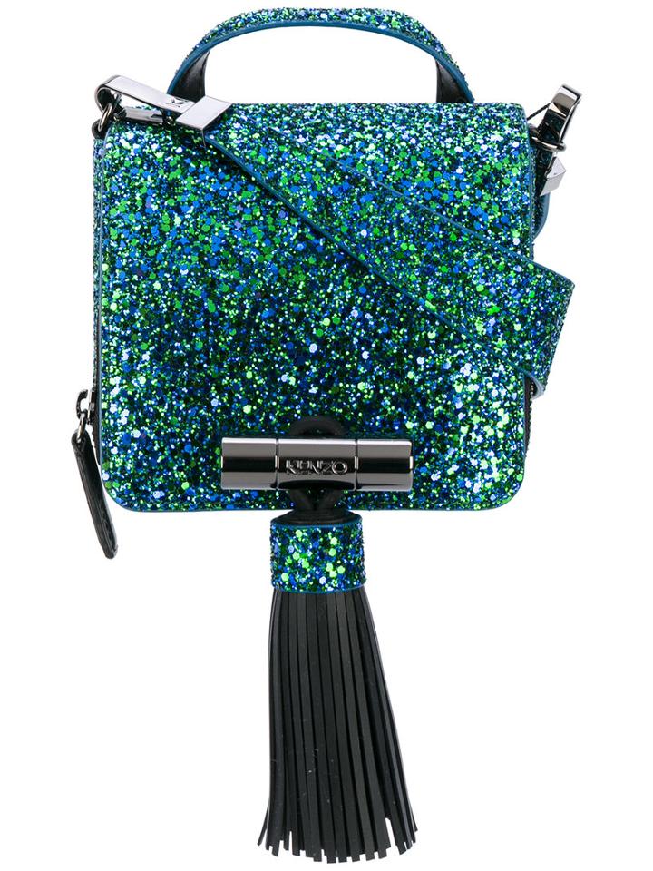 Kenzo - Fringed Shoulder Bag - Women - Cotton/leather/pvc/rubber - One Size, Blue, Cotton/leather/pvc/rubber