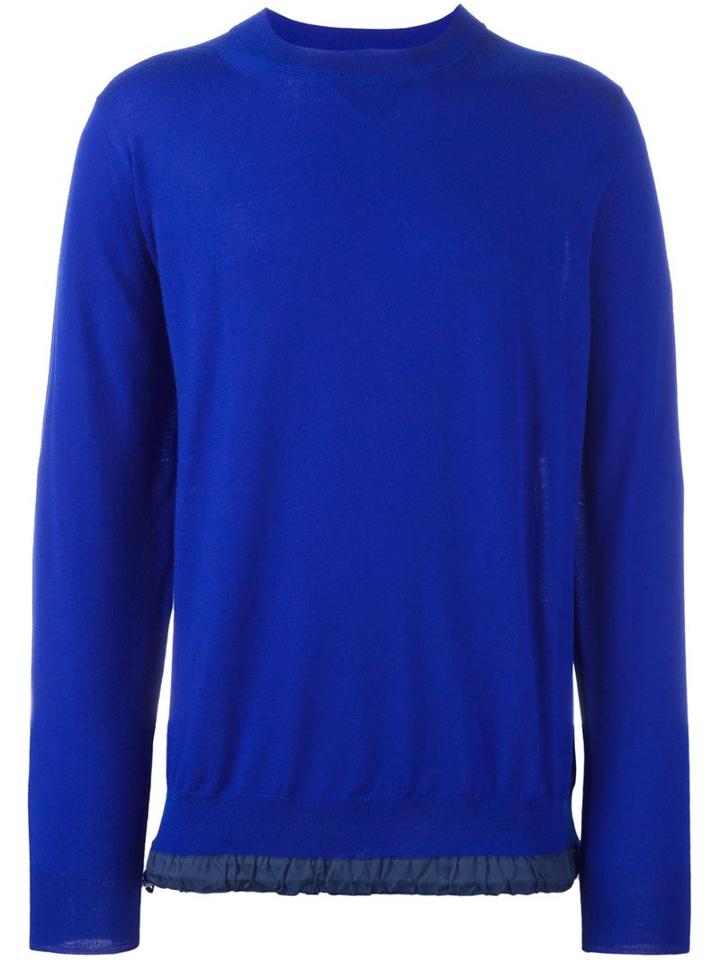 Sacai Drawstring Jumper, Men's, Size: 2, Blue, Polyester/wool