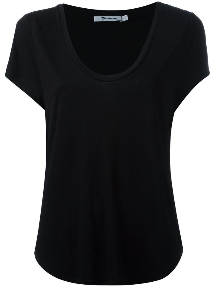 Alexander Wang Scoop Neck T-shirt, Women's, Size: Small, Black, Viscose