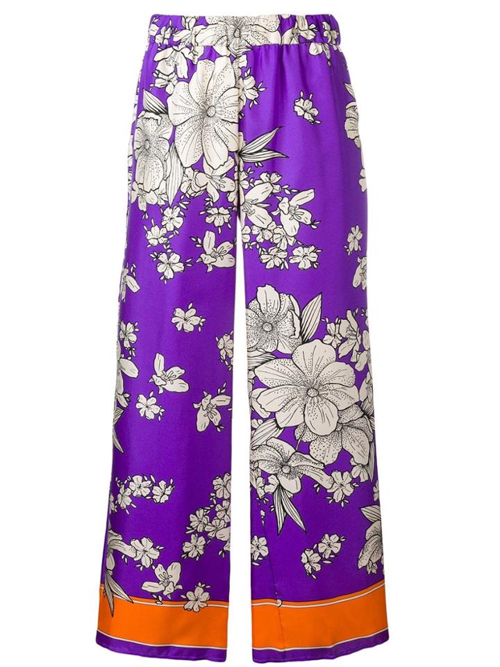 P.a.r.o.s.h. Straight-leg Floral Trousers - Purple