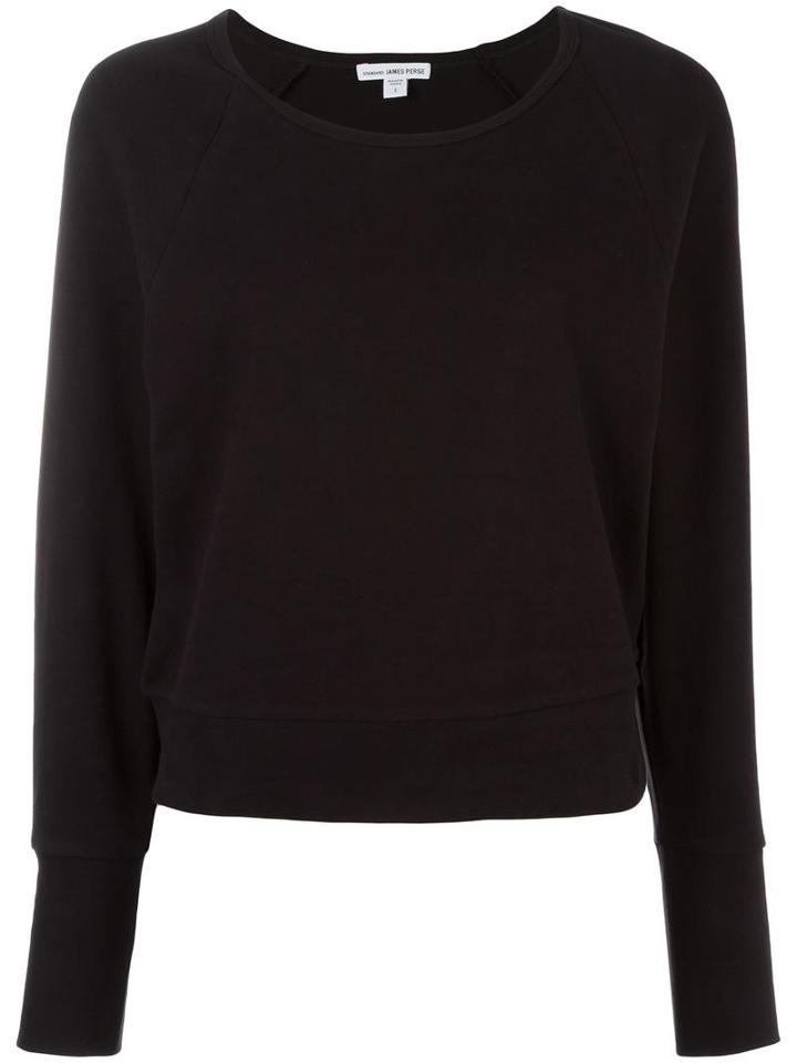 James Perse Raglan Sleeve Sweatshirt, Women's, Size: 2, Black, Cotton/nylon