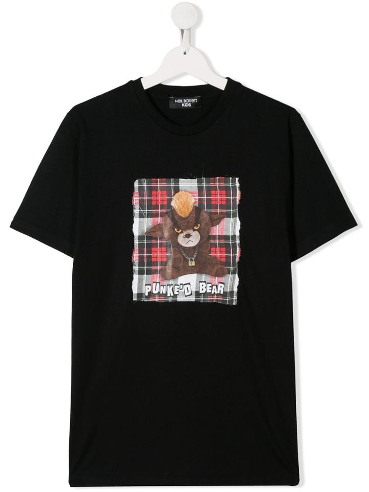 Neil Barrett Kids Punked Bear T-shirt - Black
