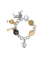 Burberry Marbled Resin Charm Chain Bracelet - Silver
