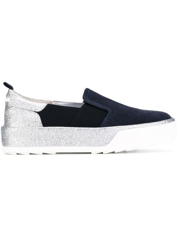 Hogan Rebel Glitter Detail Slip-on Sneakers - Blue