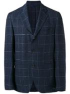Etro - Checked Blazer - Men - Silk/linen/flax/cupro - 50, Blue, Silk/linen/flax/cupro