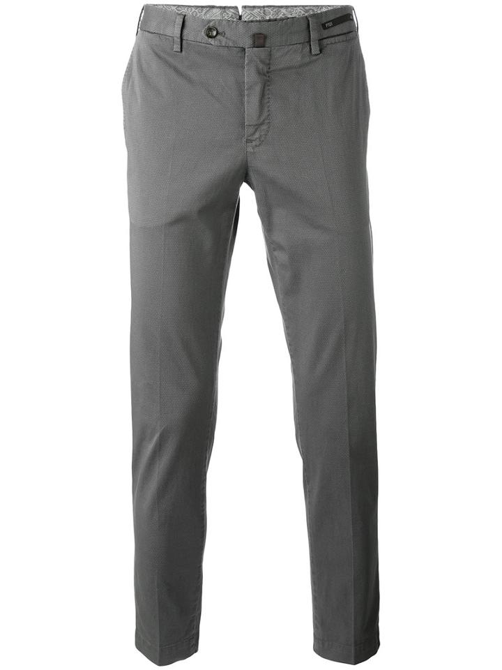 Pt01 - Plain Chinos - Men - Cotton/spandex/elastane - 52, Grey, Cotton/spandex/elastane