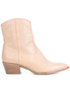 Valentino Garavani Texan Booties, Women's, Size: 38, Nude/neutrals, Leather