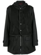 À La Garçonne Gilet Overlaid Overcoat - Black