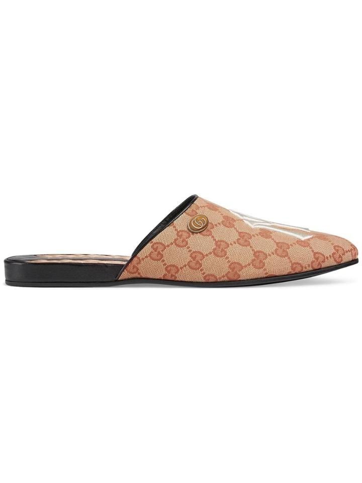 Gucci Slipper In Tessuto Original Gg Con Patch Ny Yankees&trade; - Nude &