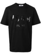 Msgm Logo Print T-shirt, Size: Xl, Black, Cotton
