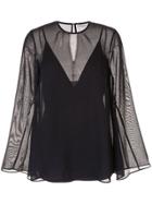 Camilla And Marc Sheer Wide-sleeve Blouse - Blue
