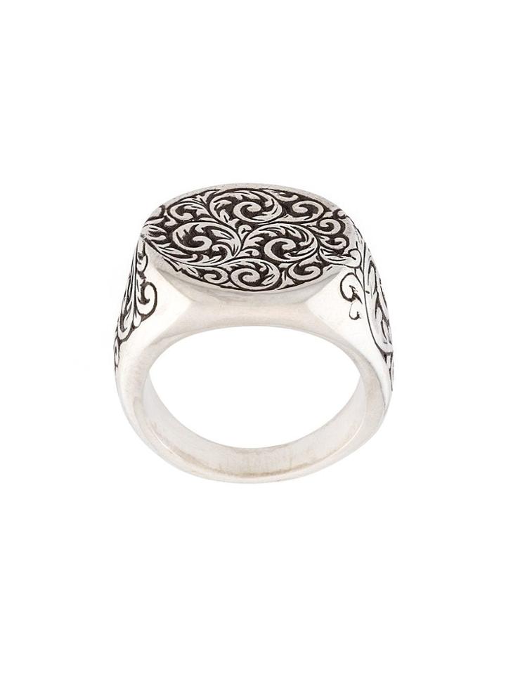 Henson 'engraved Round Signet' Ring - Metallic