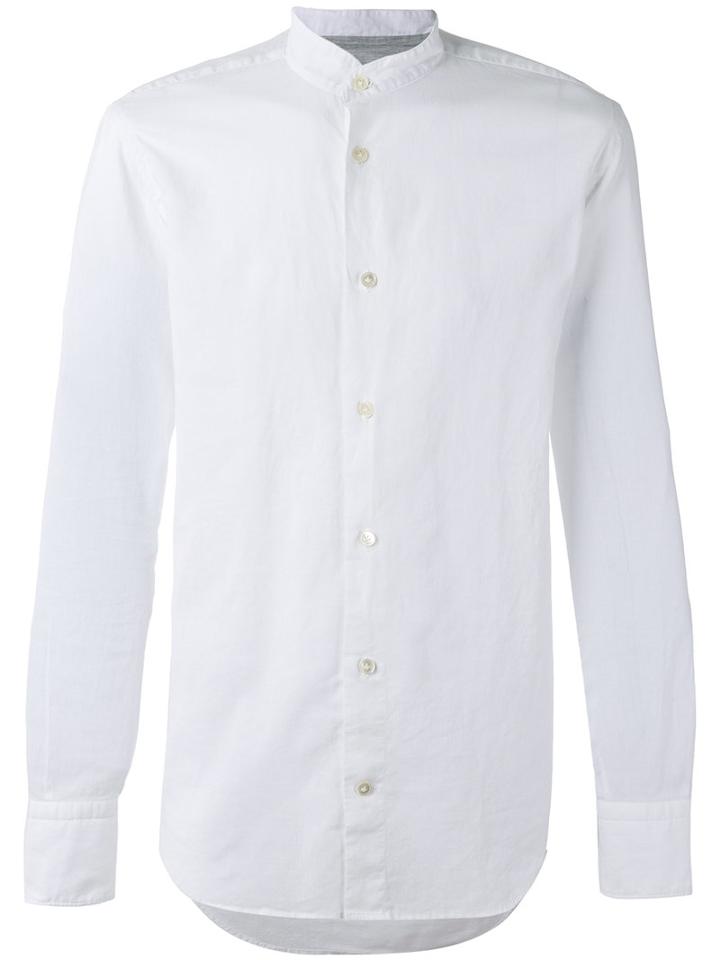 Eleventy - Mandarin Neck Shirt - Men - Cotton/linen/flax - 41, White, Cotton/linen/flax