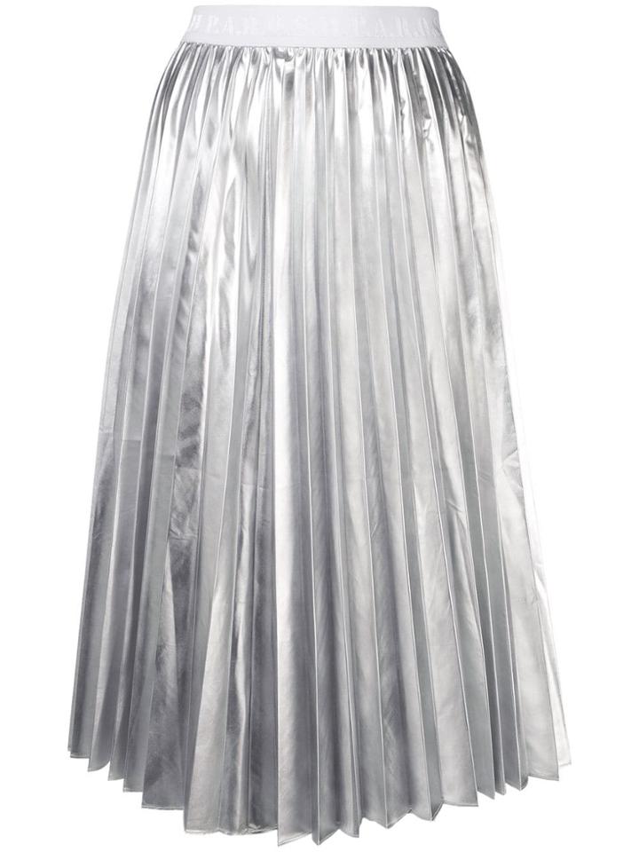 P.a.r.o.s.h. High-waist Pleated Skirt - Silver